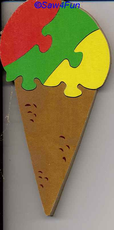 Ice Cream Cone Puzzle Scroll Saw Pattern