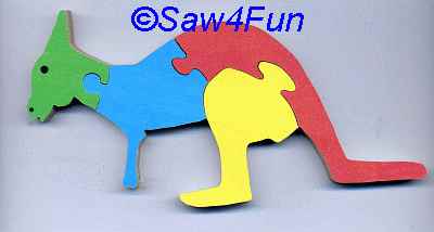 Kangaroo Puzzle Scroll Saw Pattern