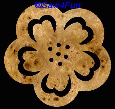 Flower #2R Coaster Scroll Saw Pattern