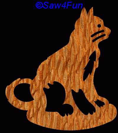 Cat #100 Coaster Scroll Saw Pattern