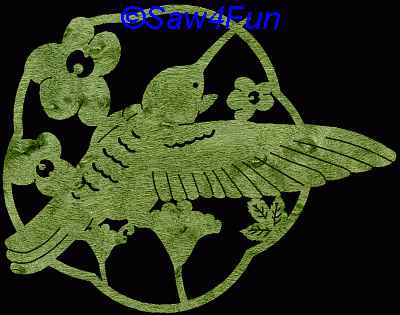 Hummingbird #23 Coaster Scroll Saw Pattern