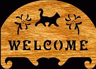 Welcome Cat Plaque Scroll Saw Pattern
