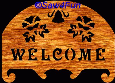 Flower Welcome Sign Scroll Saw Pattern