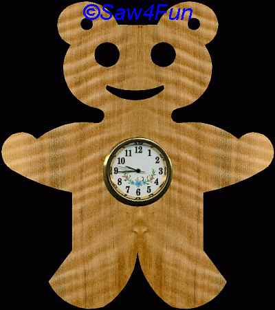Teddy Bear Clock Scroll Saw Pattern
