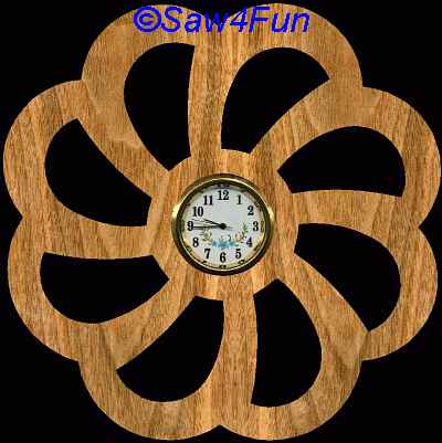 Flower #20 Clock Scroll Saw Pattern