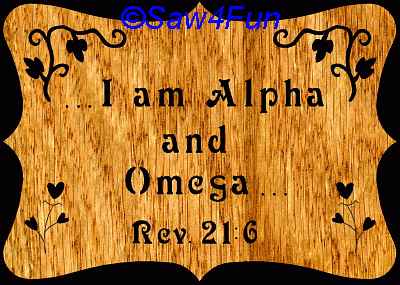 Revelations 21:6 Bible Plaque Scroll Saw Pattern