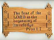 Proverbs 1:7 Bible Plaque Scroll Saw Pattern