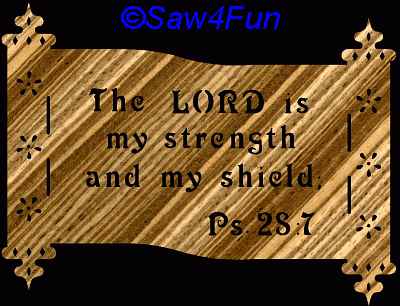 Psalm 28:7 Bible Plaque Scroll Saw Pattern