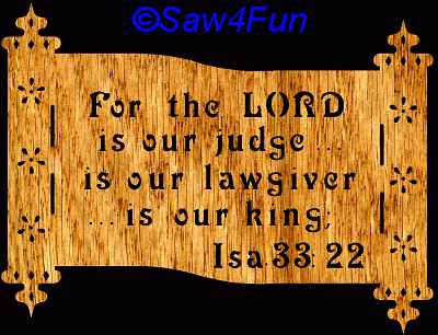 Isaiah 33:22 Bible Plaque Scroll Saw Pattern