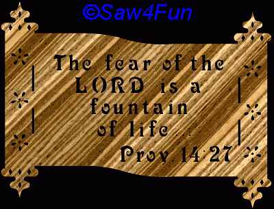 Proverbs 14:27 Bible Plaque Scroll Saw Pattern
