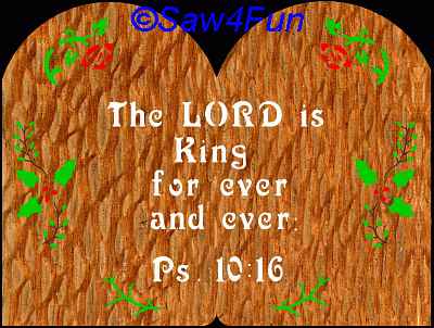 Psalm 10:16 Bible Plaque Scroll Saw Pattern