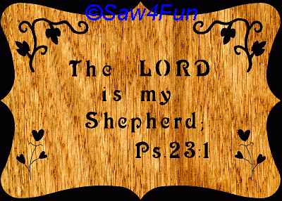 Psalm 23:1 Bible Plaque Scroll Saw Pattern