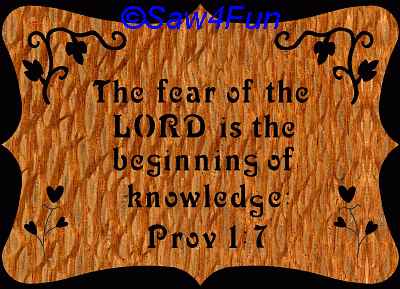 Proverbs 1:7 Bible Plaque Scroll Saw Pattern