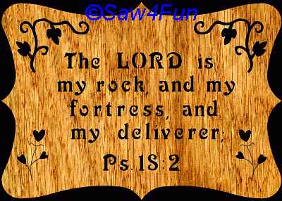 Psalm 18:2 Bible Plaque Scroll Saw Pattern