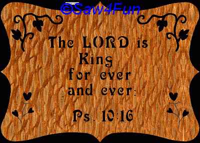 Psalm 10:16 Bible Plaque Scroll Saw Pattern