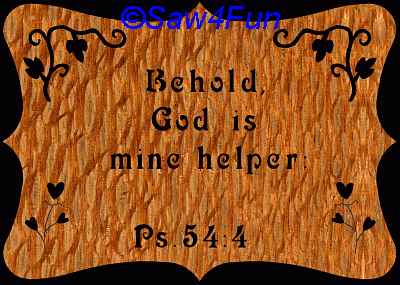 Psalm 54:4 Bible Plaque Scroll Saw Pattern