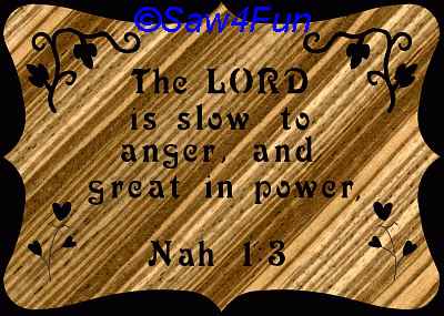 Nahum 1:3 Bible Plaque Scroll Saw Pattern