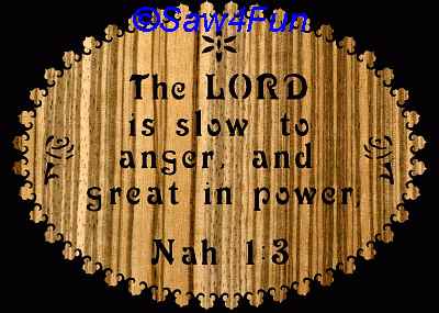Nahum 1:3 Bible Plaque Scroll Saw Pattern