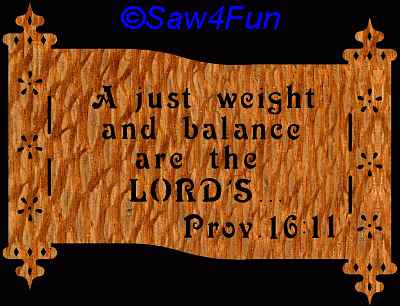 Proverbs 16:11 Bible Plaque Scroll Saw Pattern