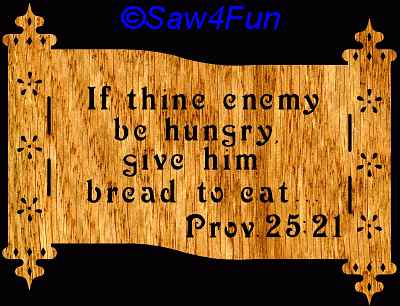 Proverbs 25:21 Bible Plaque Scroll Saw Pattern