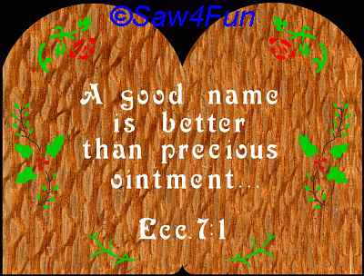 Ecclesiastes 7:1 Bible Plaque Scroll Saw Pattern