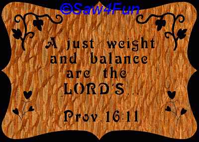 Proverbs 16:11 Bible Plaque Scroll Saw Pattern