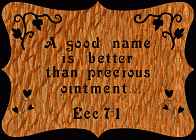 Ecclesiastes 7:1 Bible Plaque Scroll Saw Pattern