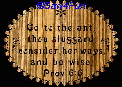 Proverbs 6:6 Bible Plaque Scroll Saw Pattern