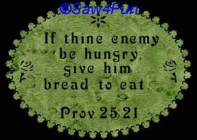 Proverbs 25:21 Bible Plaque Scroll Saw Pattern