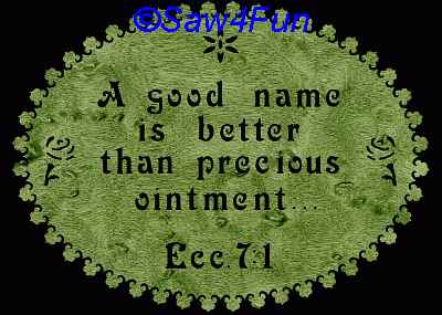 Ecclesiastes 7:1 Bible Plaque Scroll Saw Pattern