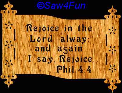 Philippians 4:4 Bible Plaque Scroll Saw Pattern