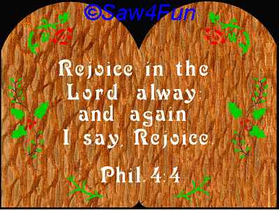 Philippians 4:4 Bible Plaque Scroll Saw Pattern