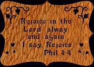 Philippians 4:4 Bible Plaque Scroll Saw Pattern