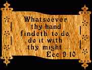 Eccl 9:10 Bible Plaque Scroll Saw Pattern