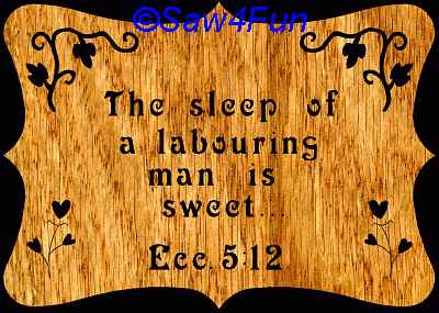 Eccl 5:12 Bible Plaque Scroll Saw Pattern