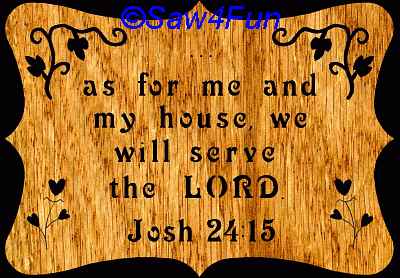 Josh 24:15 Bible Plaque Scroll Saw Pattern