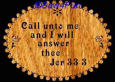 Jeremiah 33:3 Bible Plaque Scroll Saw Pattern