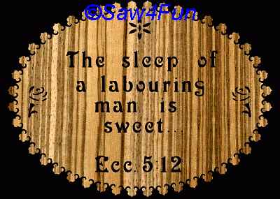 Eccl 5:12 Bible Plaque Scroll Saw Pattern