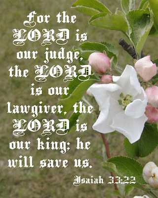 The LORD is our judge... Is 33:22 Poster