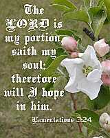 The LORD is my portion... Lam 3:24 Poster